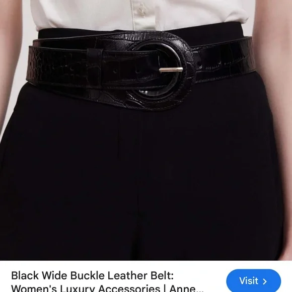 Anne Fontaine Maldivia black croc embossed belt - Picture 2 of 10